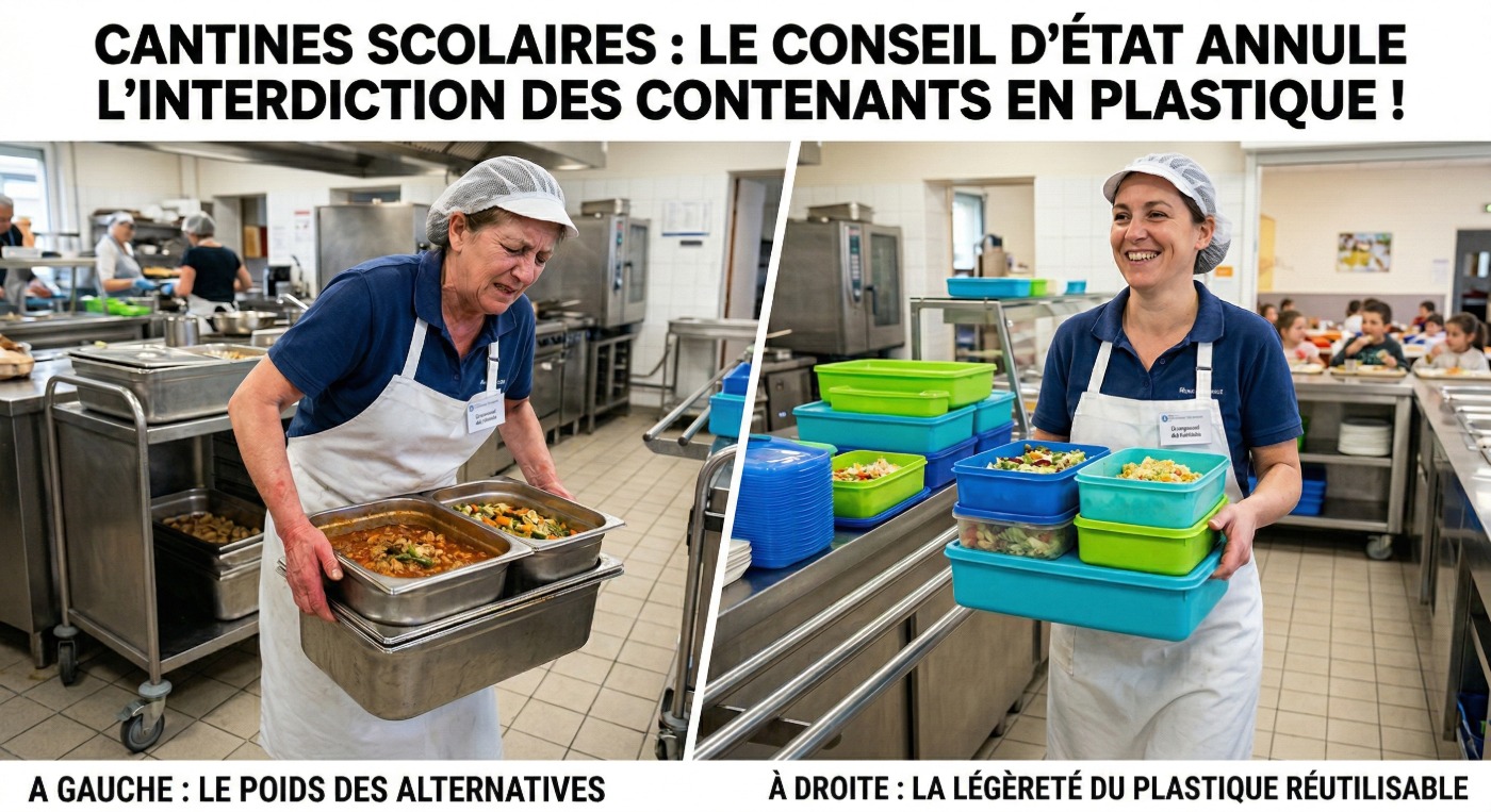 Cantines scolaires : le Conseil d&rsquo;État siffle la fin de l&rsquo;interdiction des contenants en plastique !